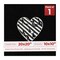 Black with Black Core Mat Board for 20x20 Frames - Heart Opening for 10x10 Photos